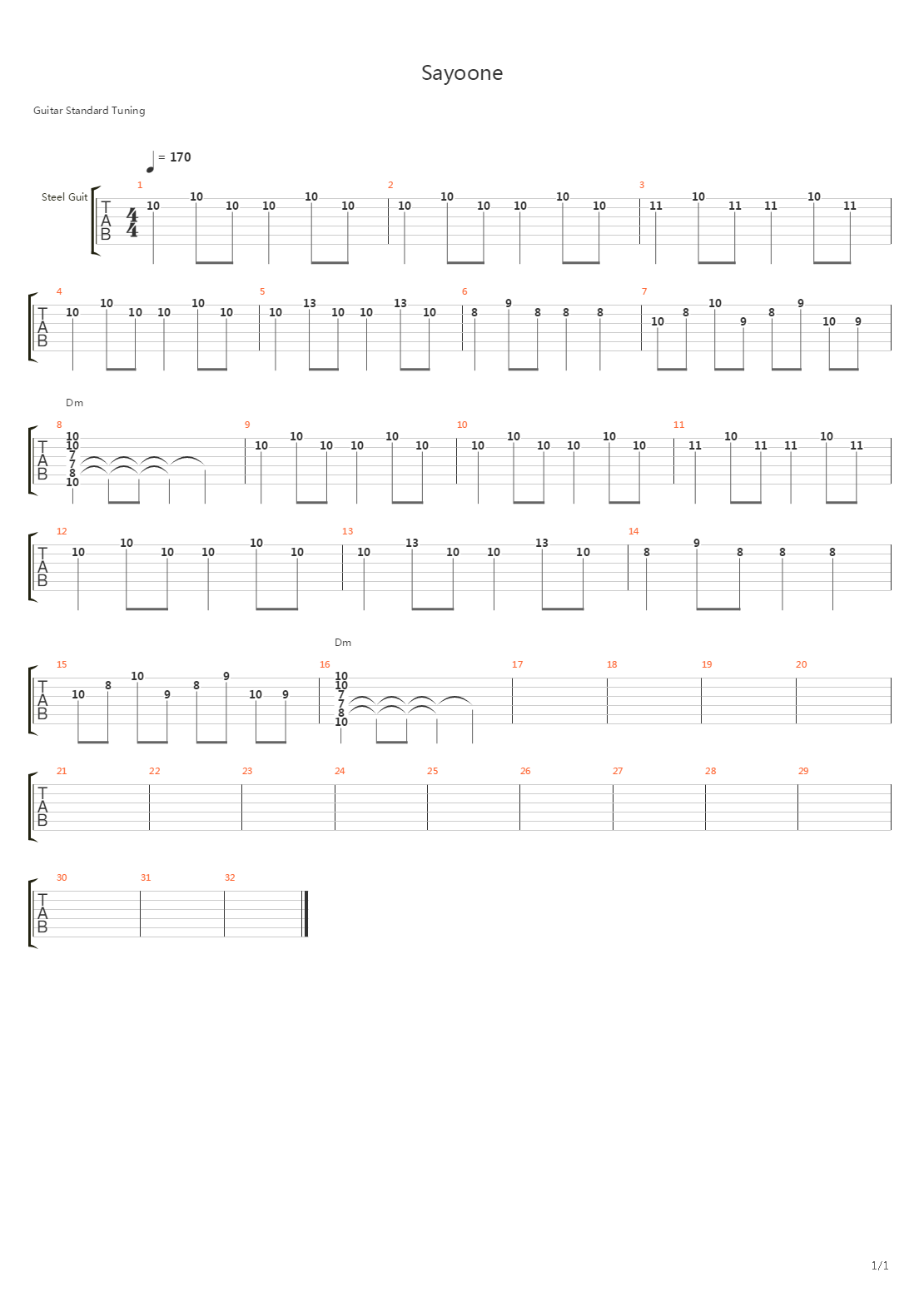 Sayonee吉他谱