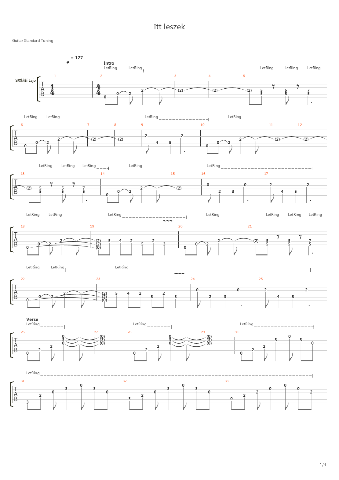Itt Leszek吉他谱