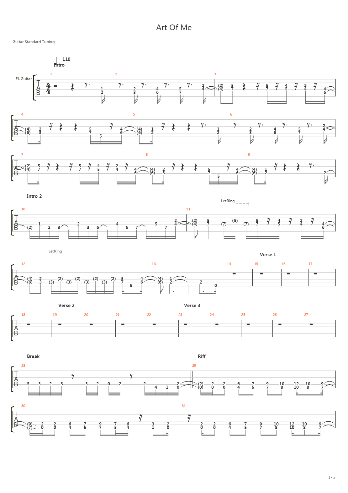 Art Of Me吉他谱