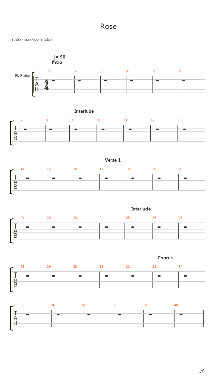 Rose吉他谱