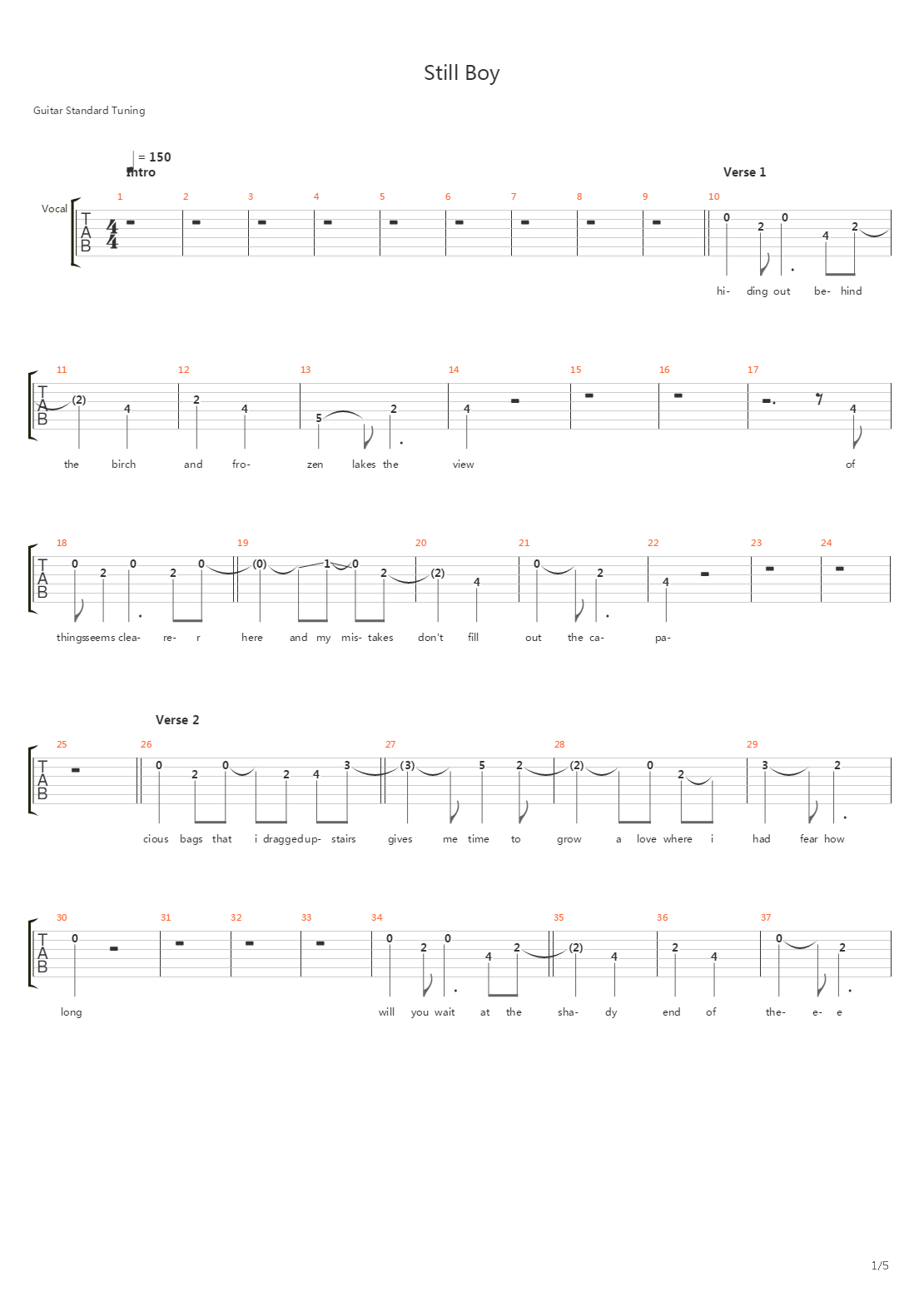 Still Boy吉他谱