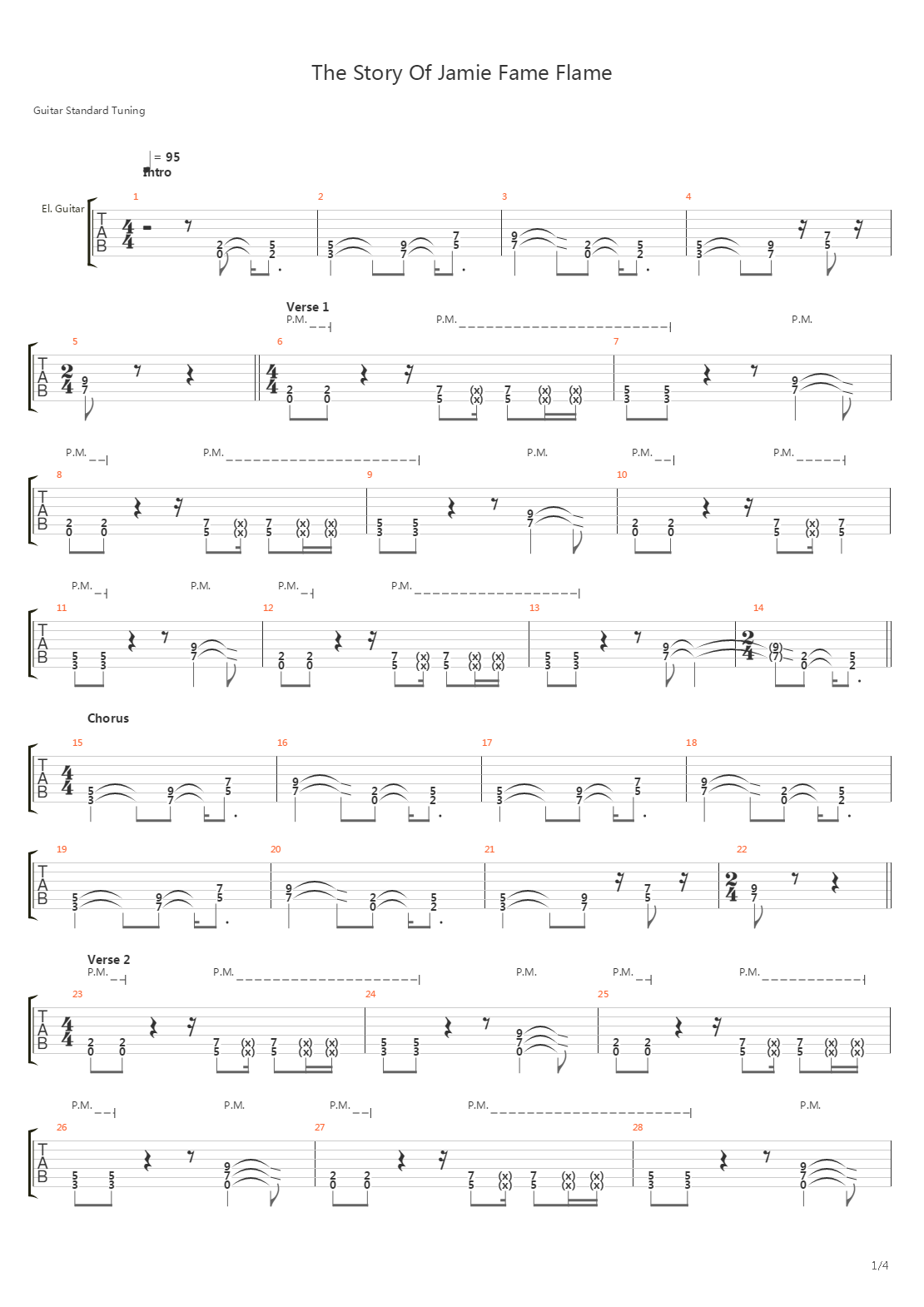 The Story Of Jamie Fame Flame吉他谱