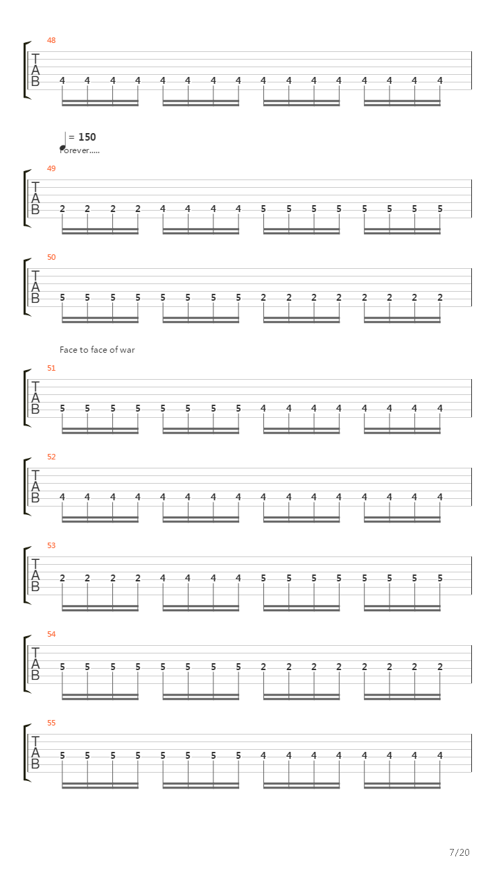 Face The Face Of War吉他谱