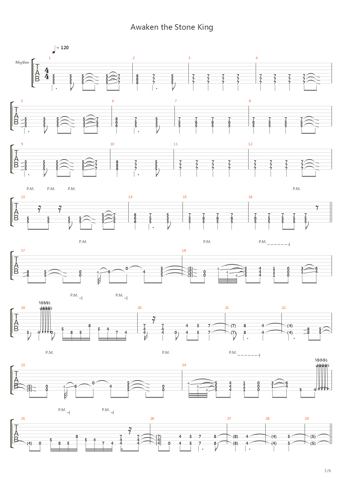 Awaken The Stone King吉他谱