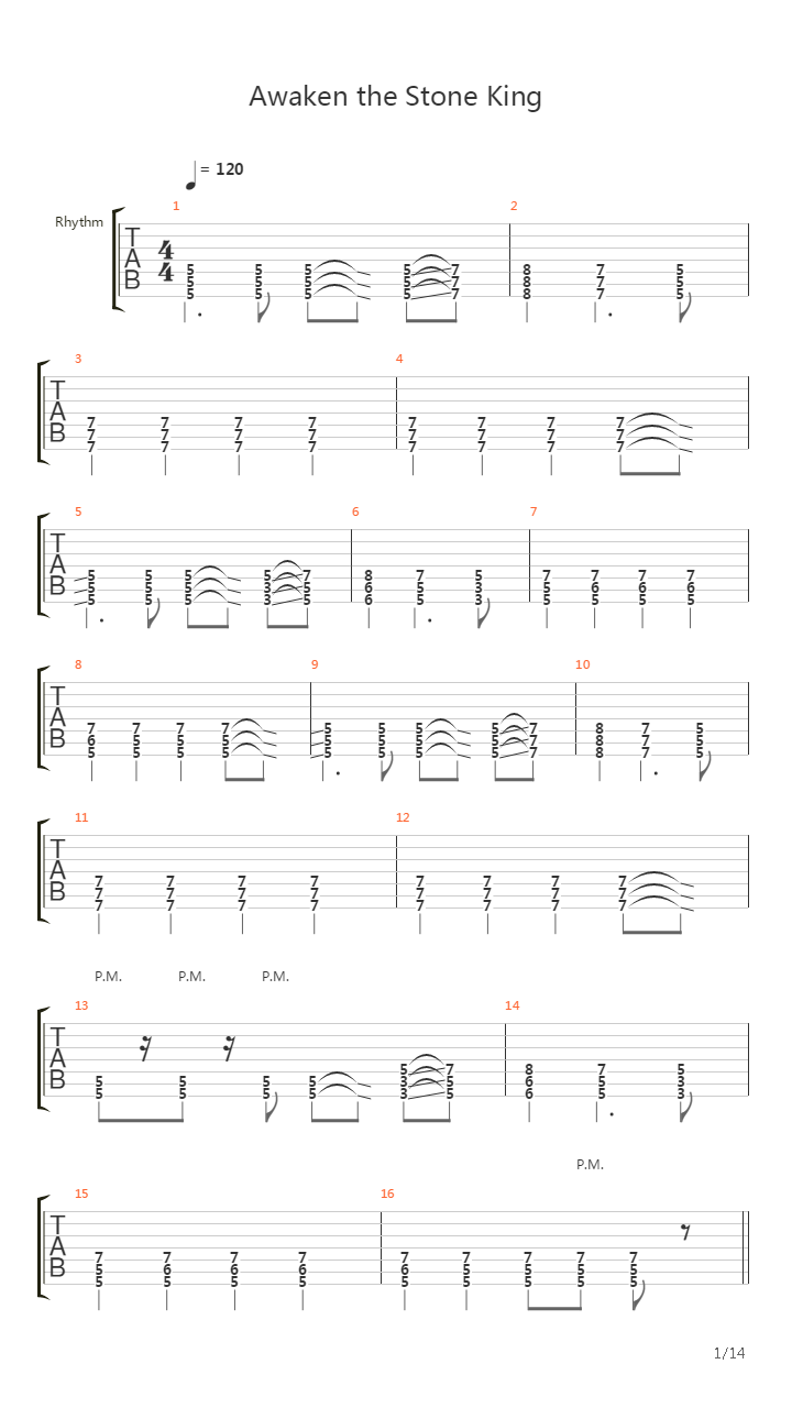 Awaken The Stone King吉他谱