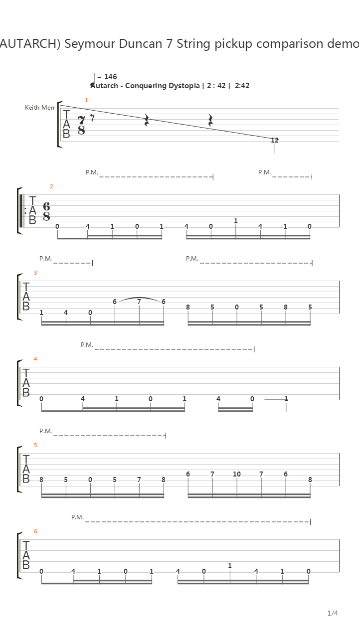 S.D 7-String Bridge Pickup Comparison吉他谱