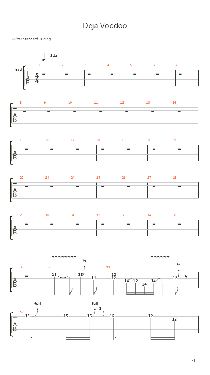 Déjà Voodoo吉他谱