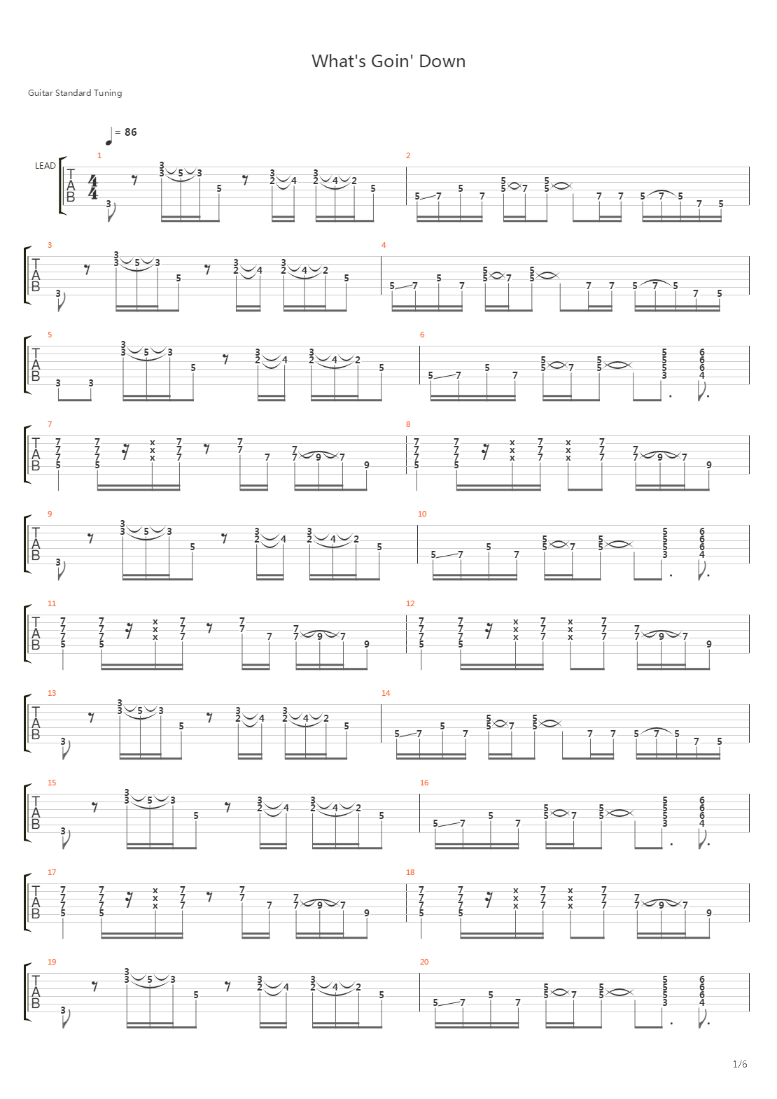 What's Goin' Down吉他谱