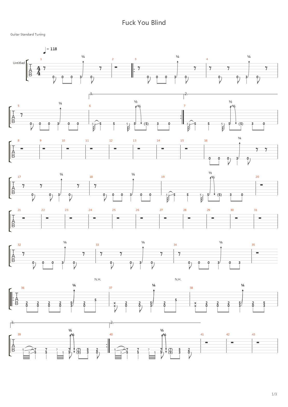 Fuck You Blind吉他谱