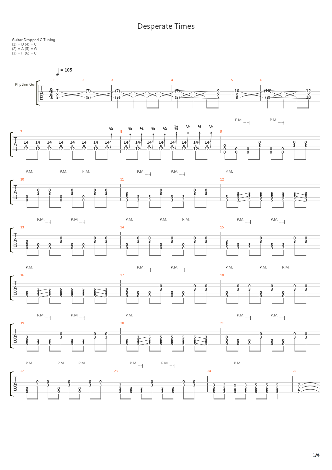 Desperate Times吉他谱