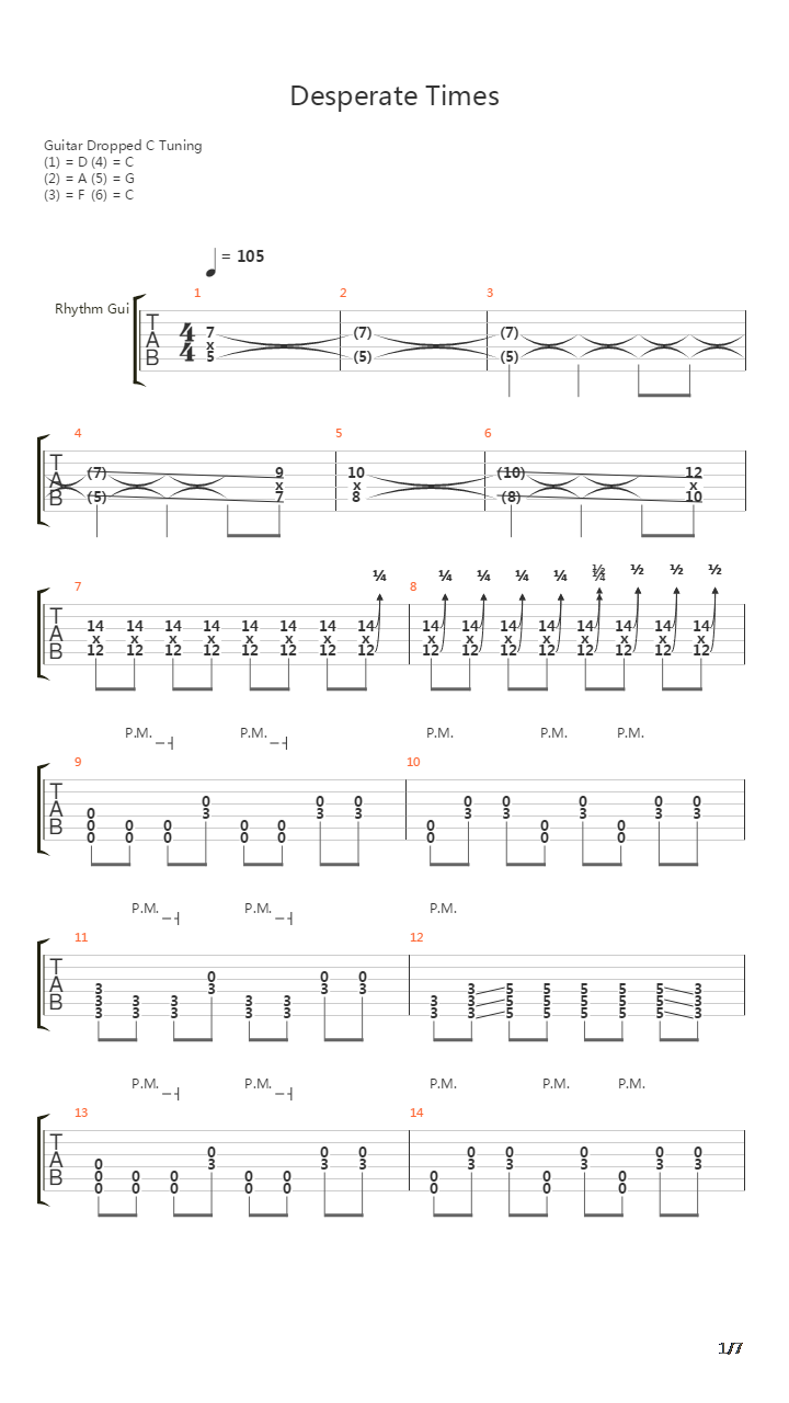 Desperate Times吉他谱