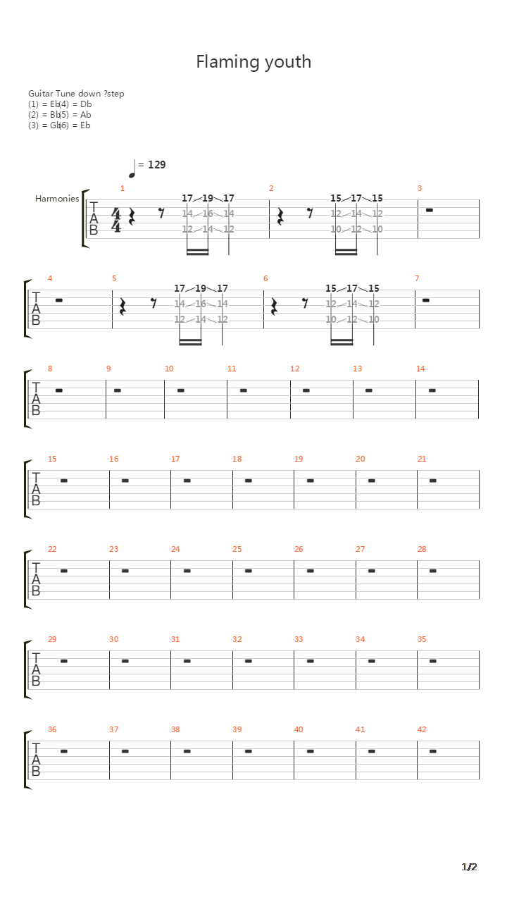Flaming Youth吉他谱