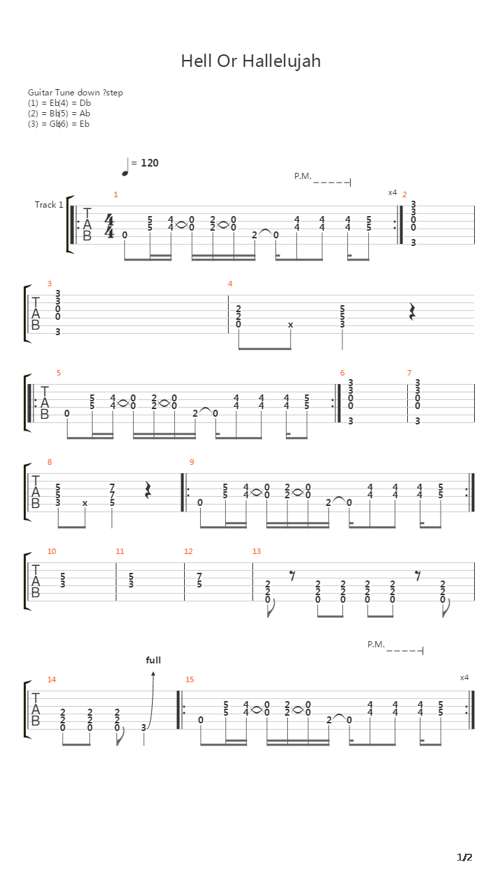 Hell Or Hallelujah吉他谱