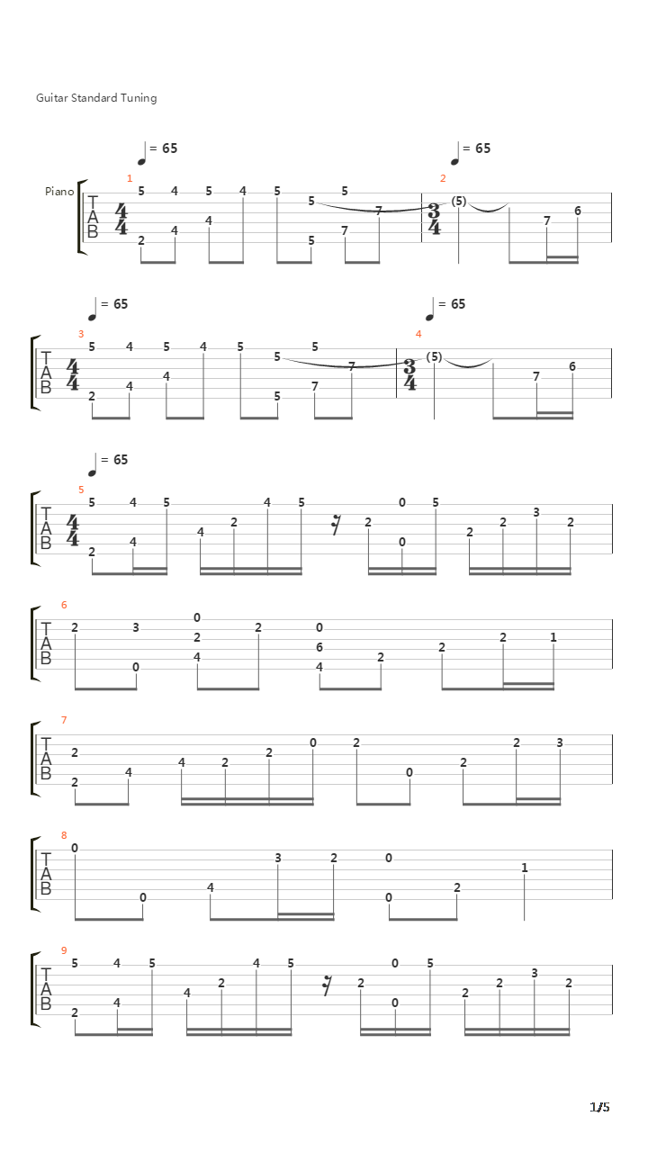 River Flows In You吉他谱