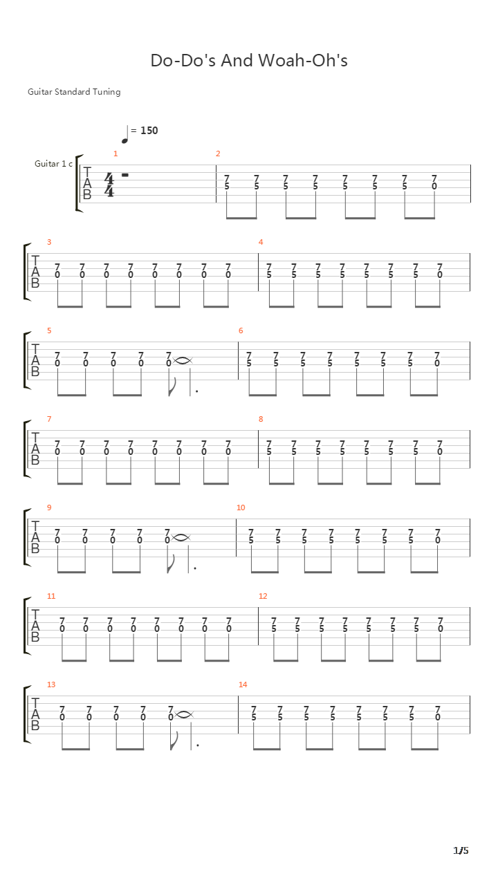 Do's Do's and Whoa-oh's吉他谱