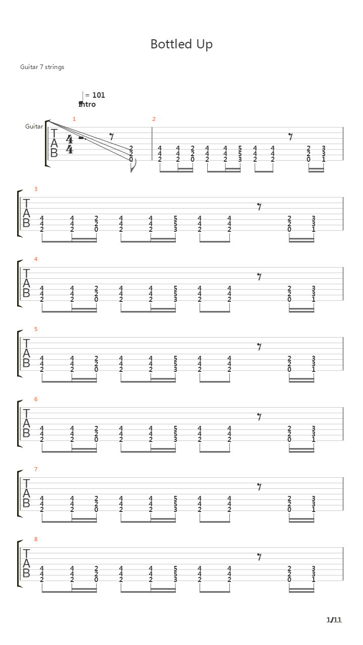 Bottled Up Inside吉他谱