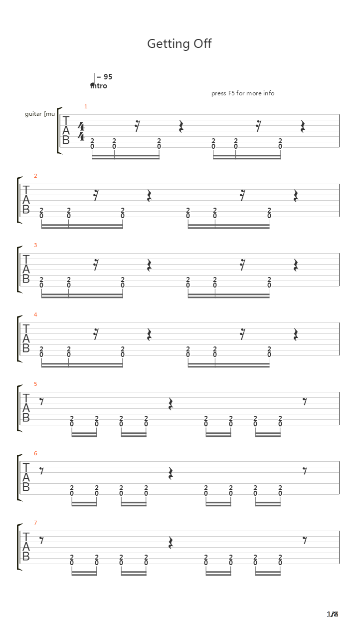 Getting Off吉他谱