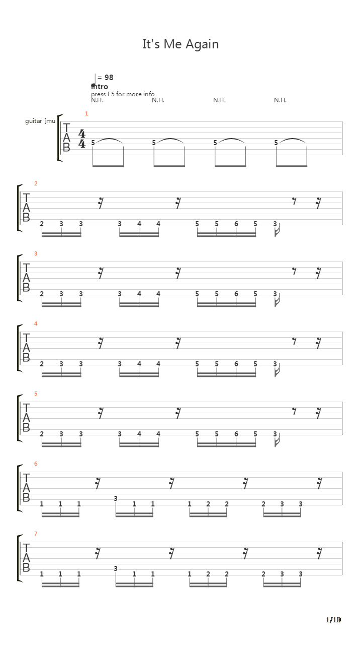 It's Me Again吉他谱