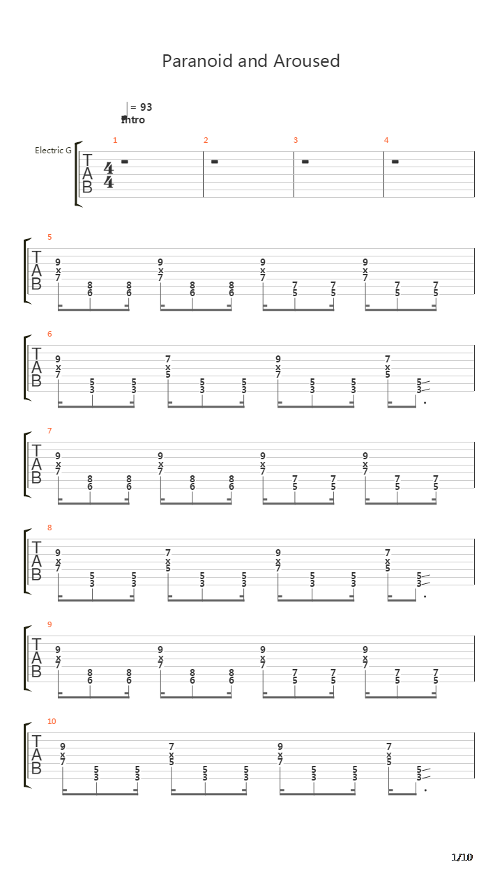 Paranoid And Aroused Ver 2吉他谱