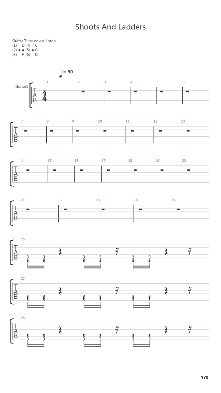 Shoots & Ladders吉他谱
