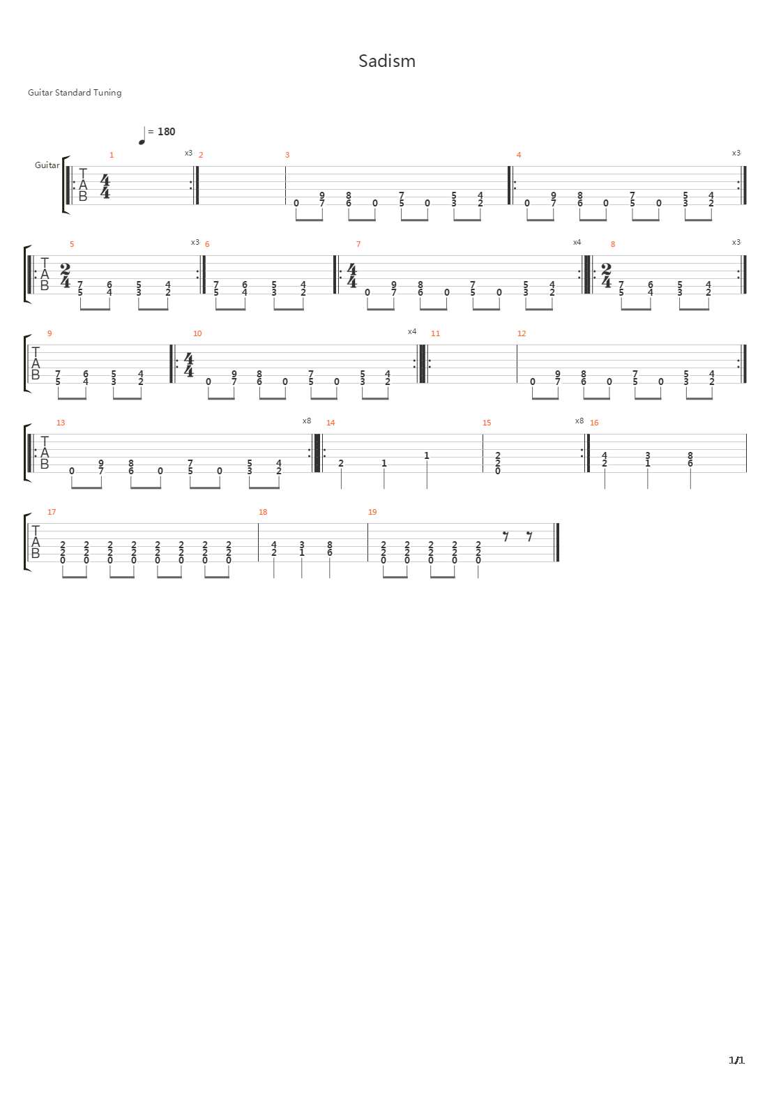 Sadism吉他谱