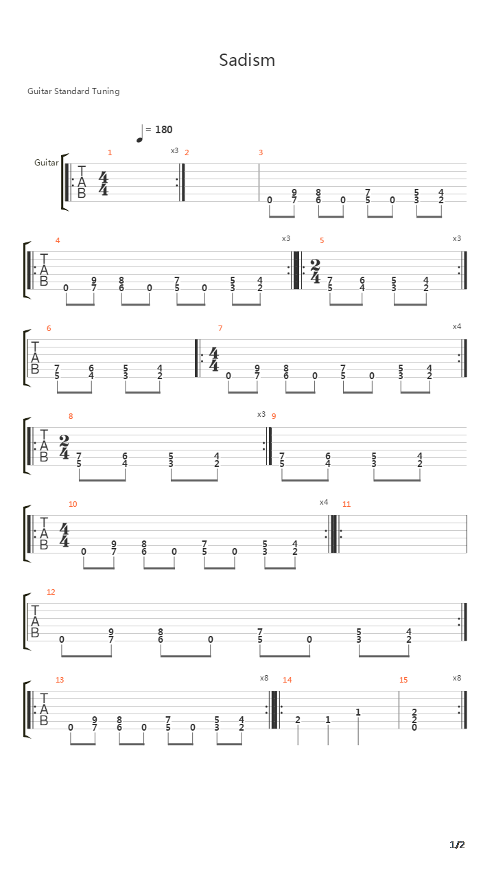 Sadism吉他谱