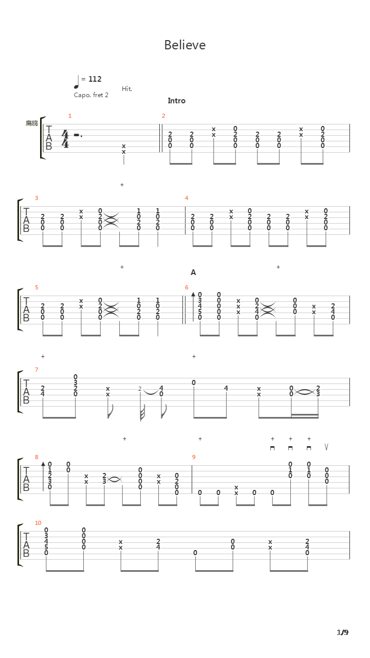 Believe吉他谱
