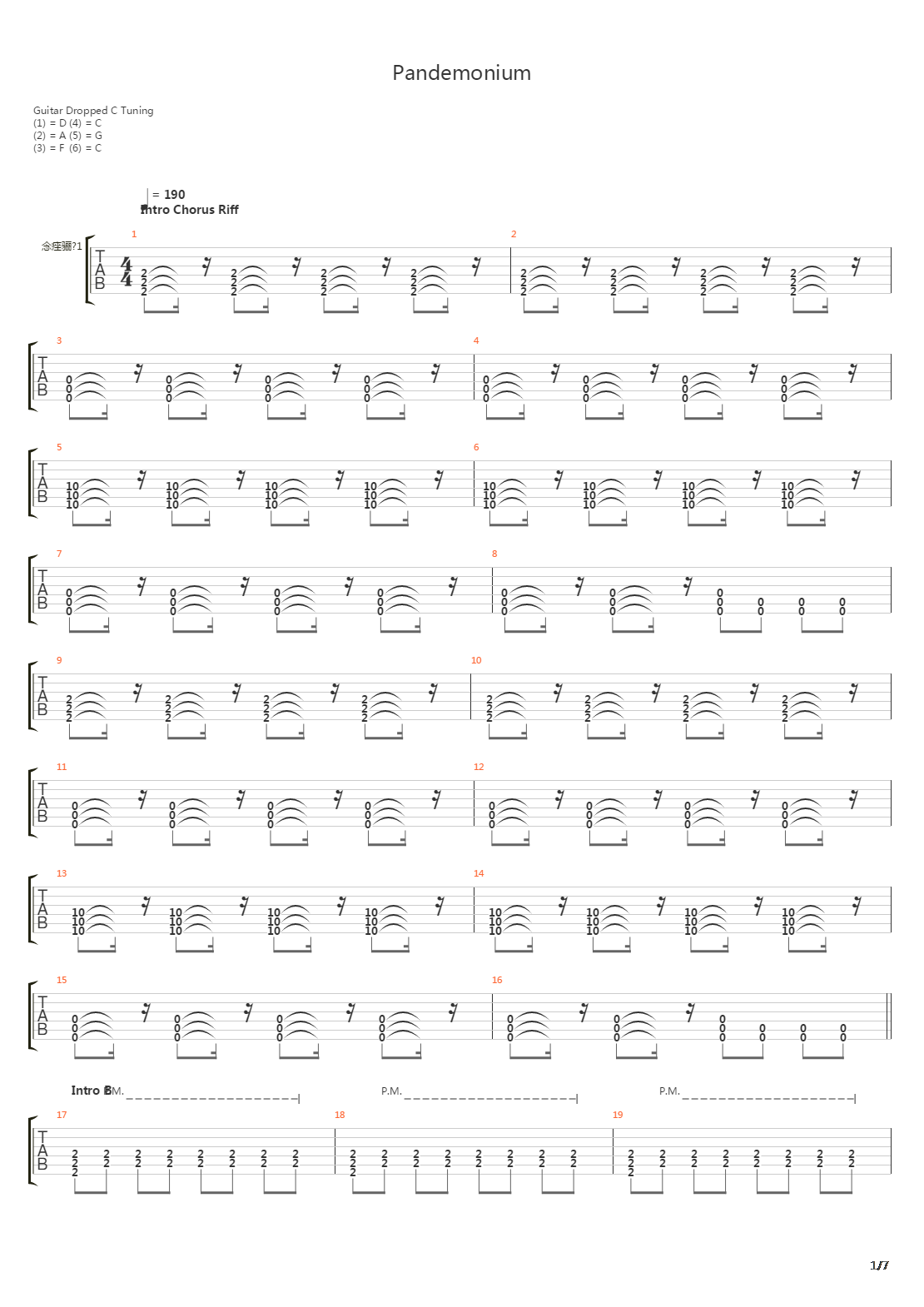 Pandemonium吉他谱