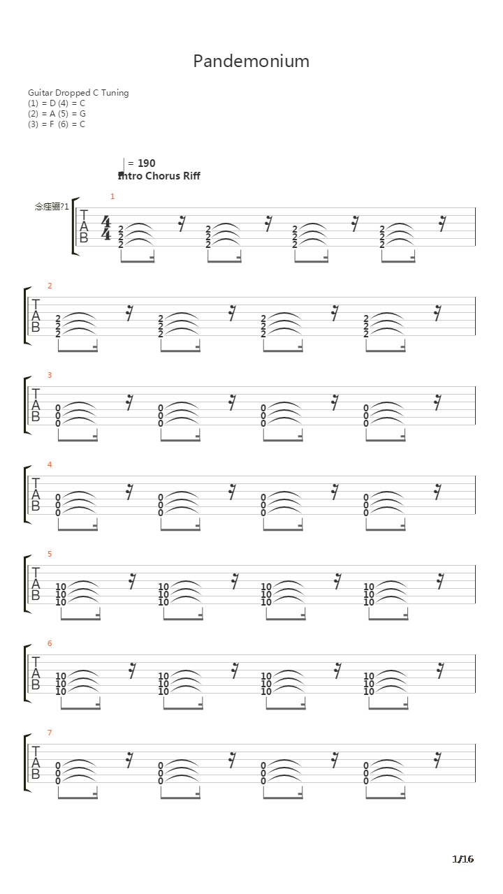 Pandemonium吉他谱