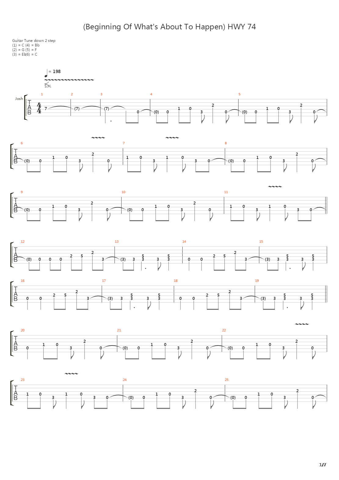 (Beginning of What's About to Happen) Hwy'74吉他谱