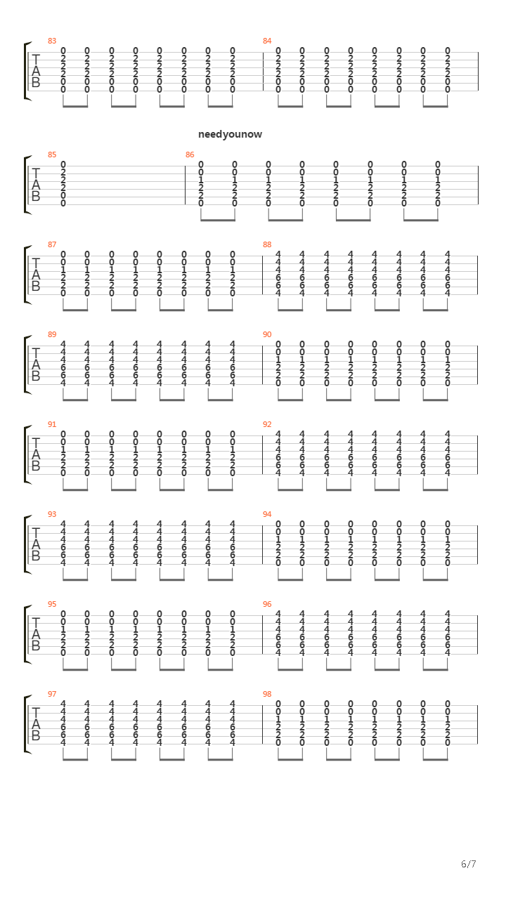 Need You Now吉他谱