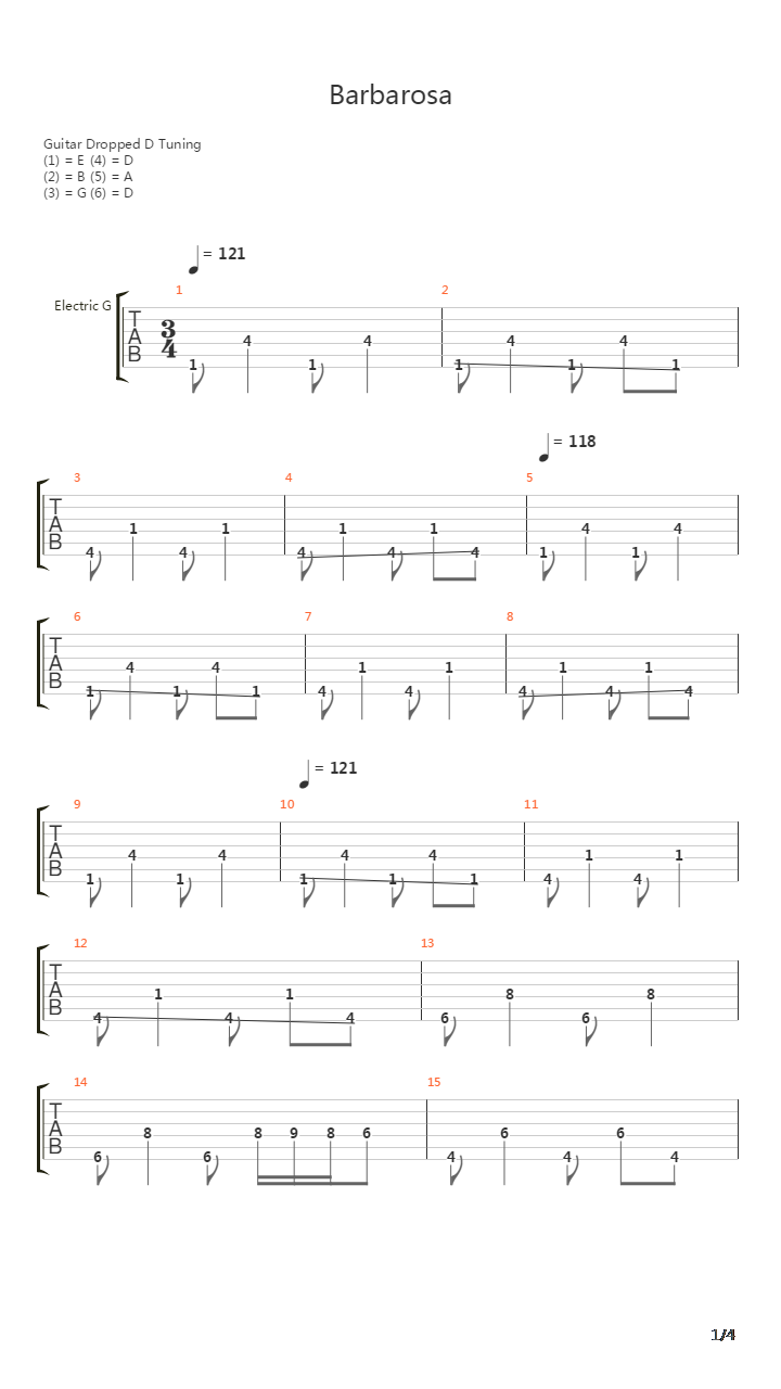 Barbarossa吉他谱