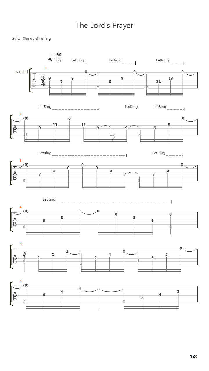 The Lord's Prayer吉他谱
