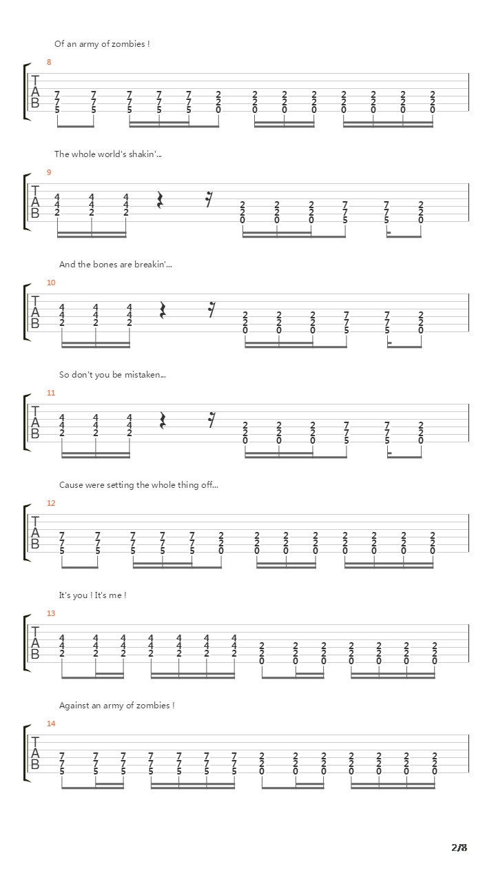 Army Of Zombies吉他谱
