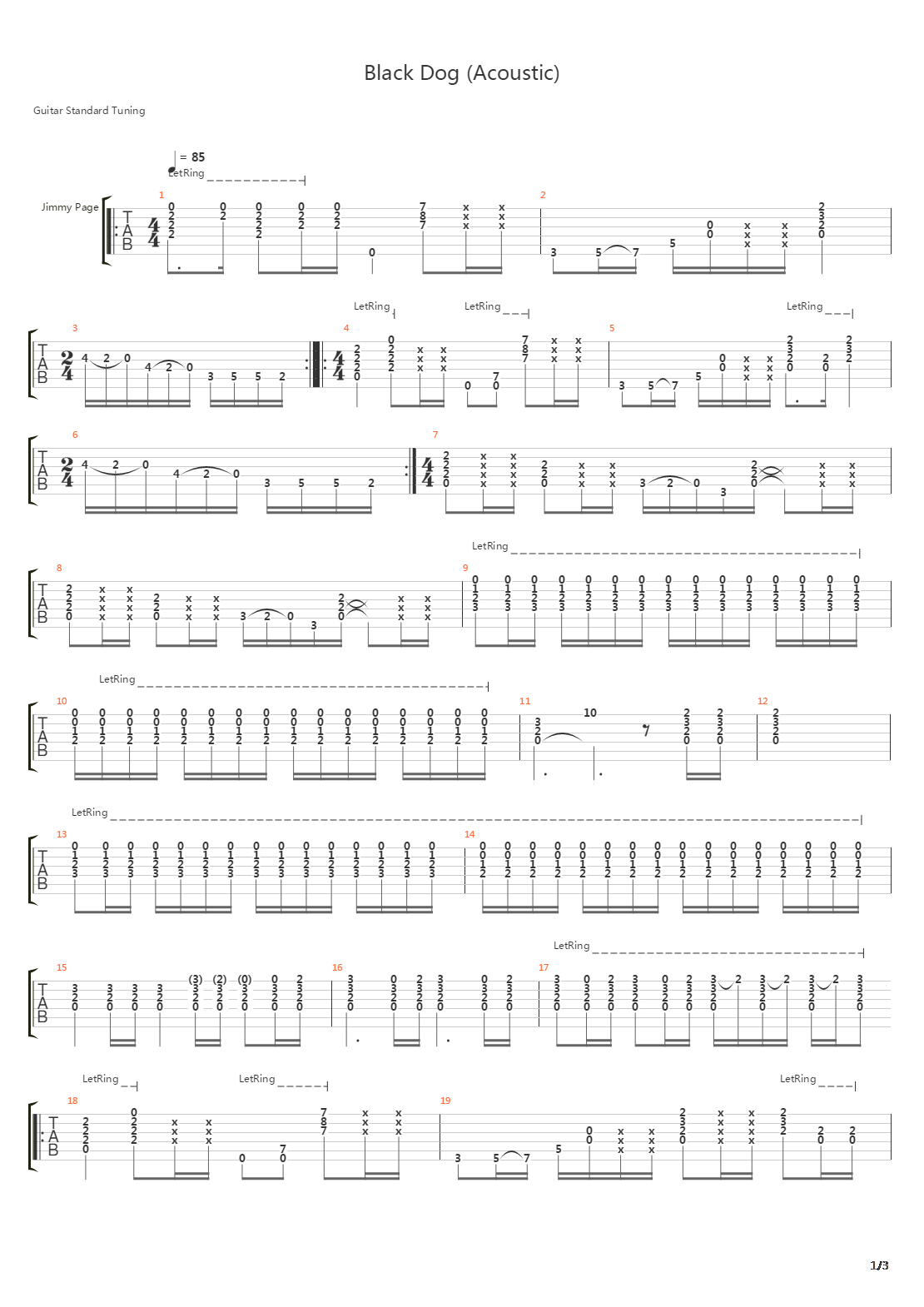 Black Dog Acoustic吉他谱