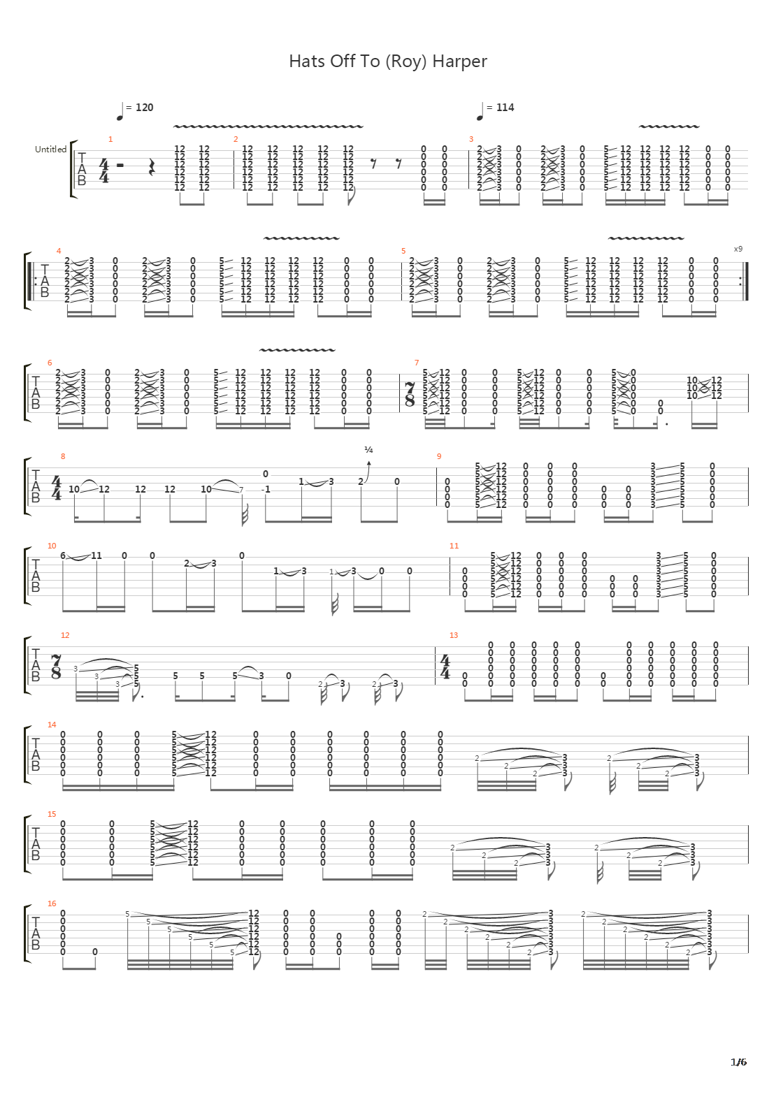 Hats Off To Roy Harper吉他谱