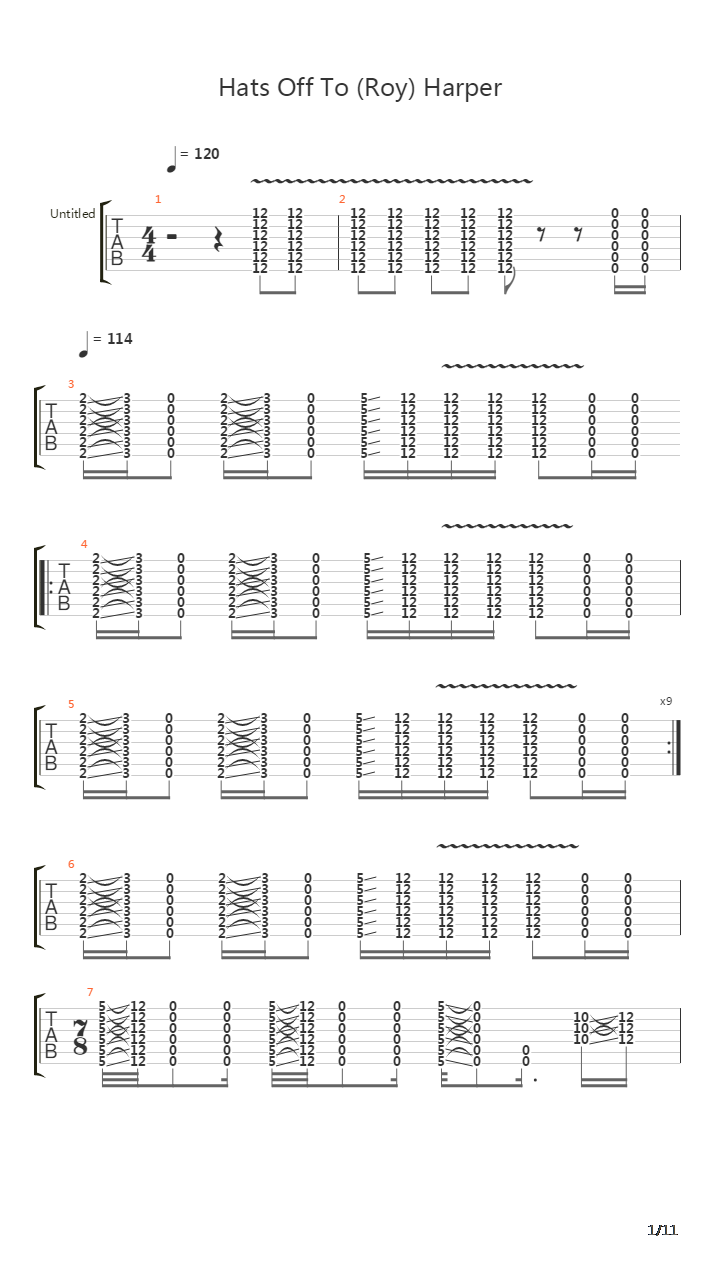 Hats Off To Roy Harper吉他谱