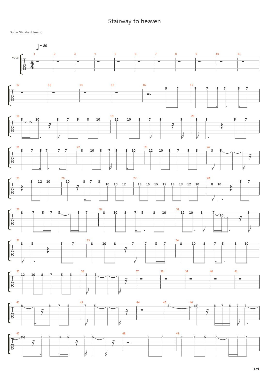 Stairway To Heaven (+ Voice line)吉他谱