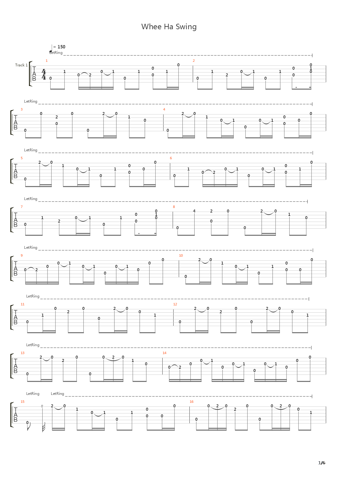 Whee Ha Swing吉他谱