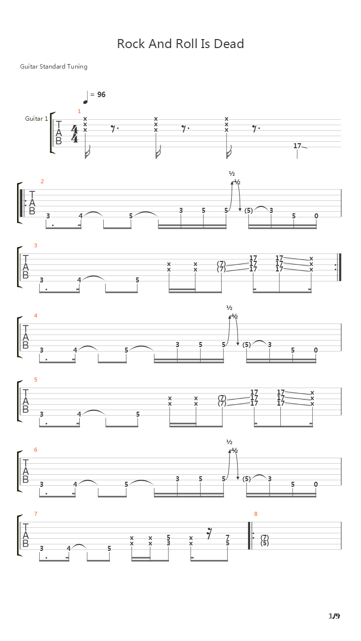Rock & Roll Is Dead吉他谱