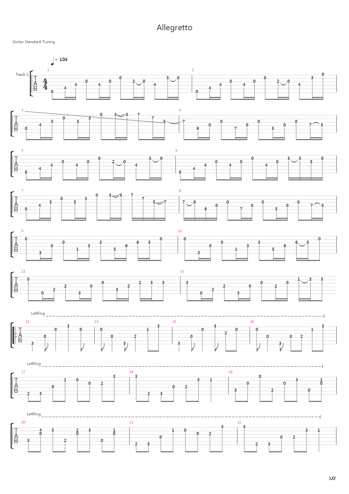 Allegretto吉他谱