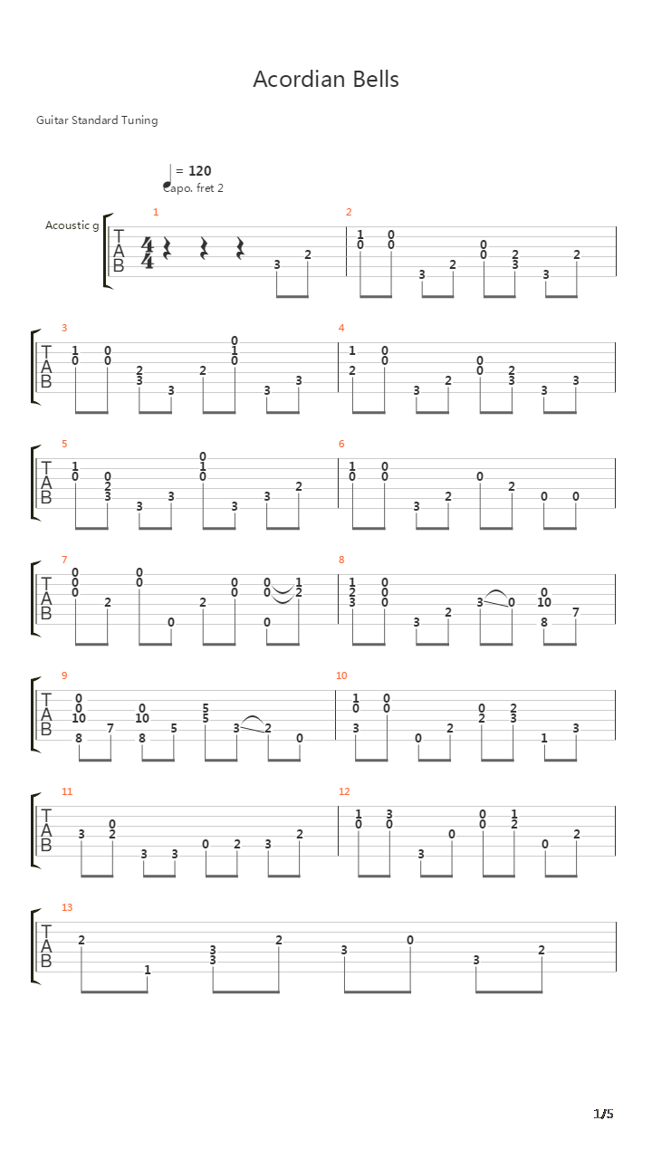 Accordion Bells吉他谱