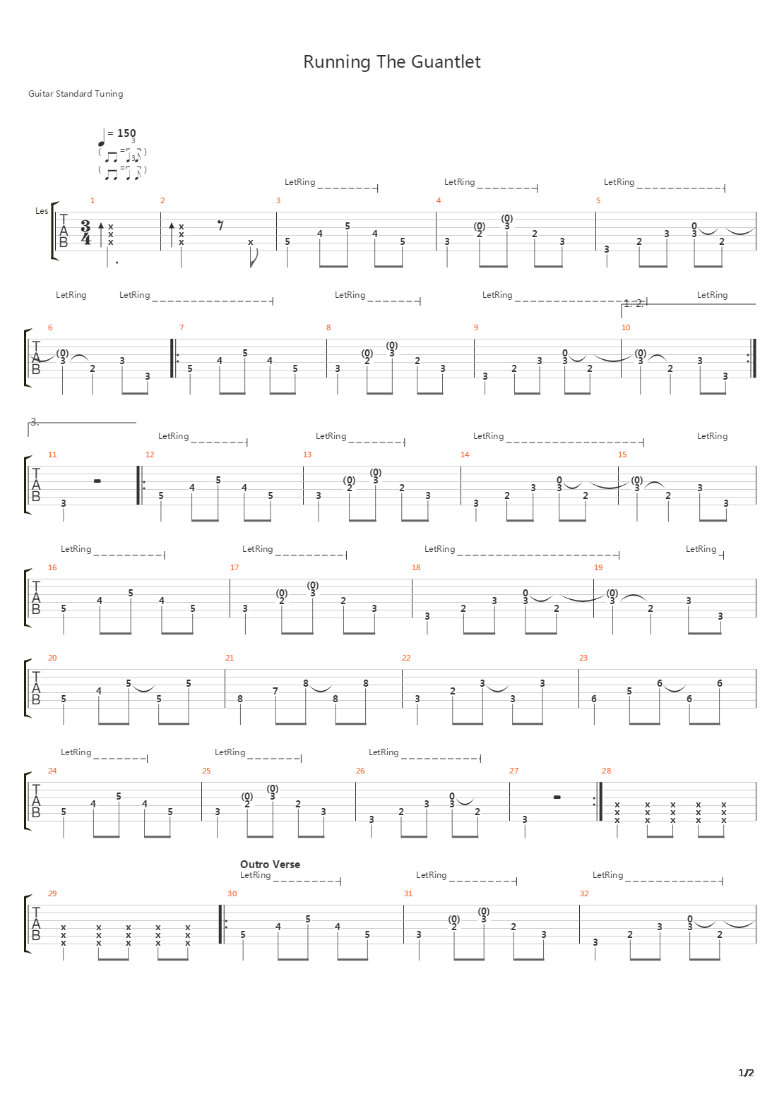 Running The Gauntlet吉他谱
