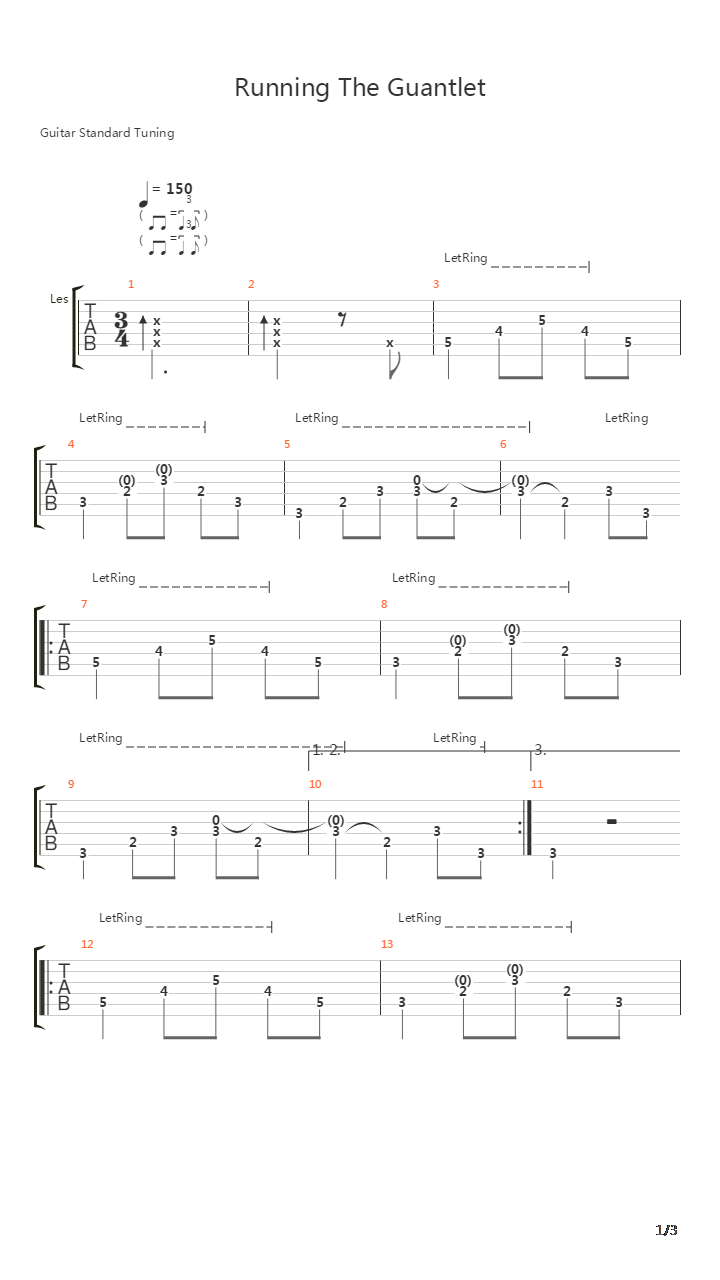 Running The Gauntlet吉他谱