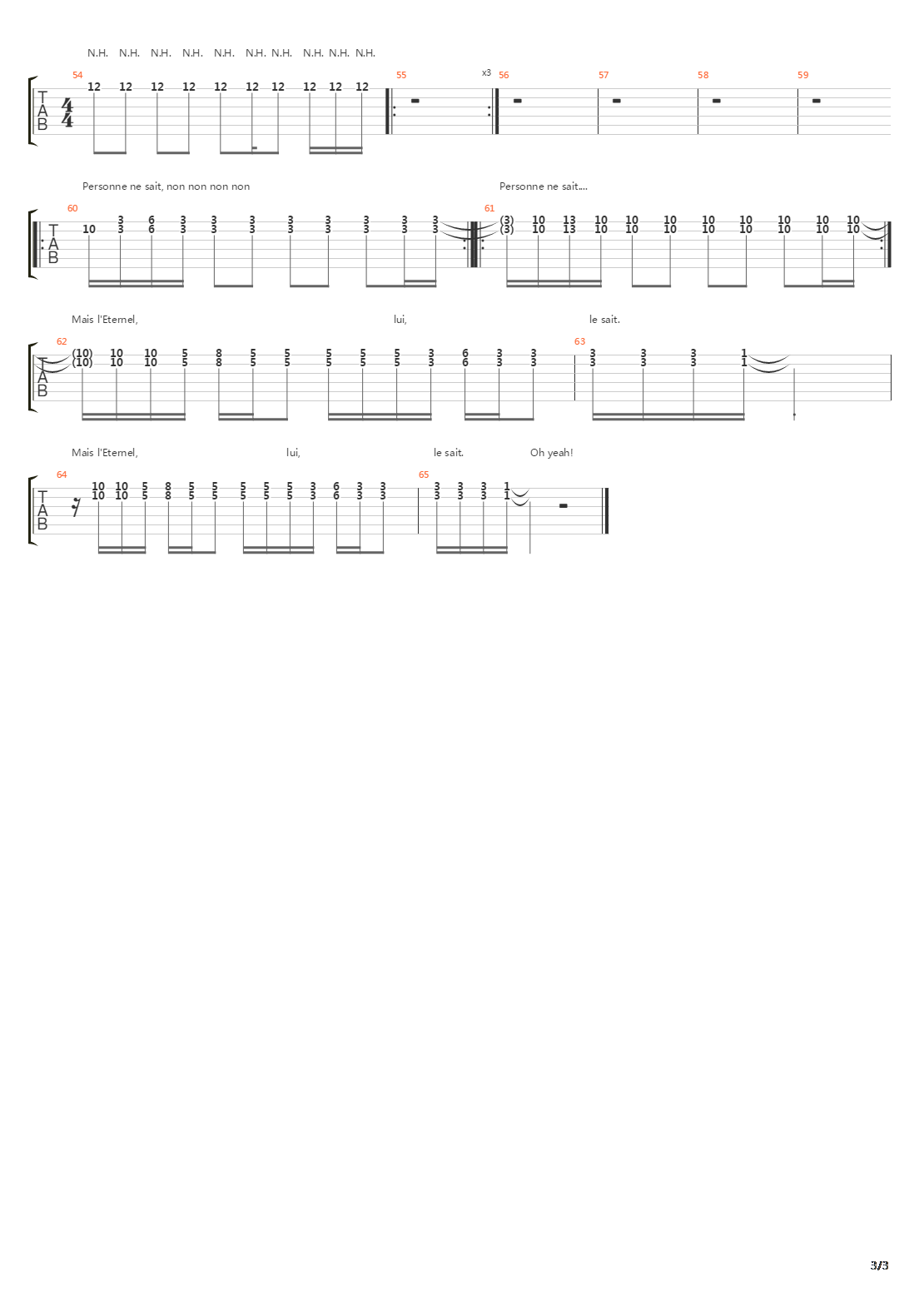 L'eternel吉他谱