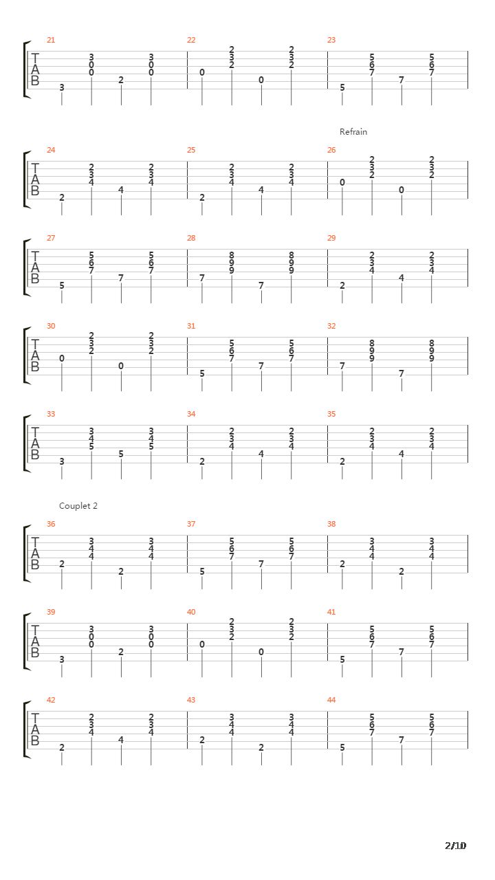 Les Voisins吉他谱