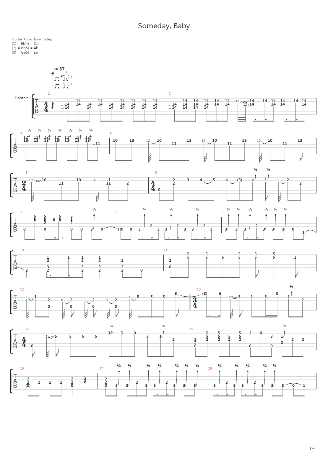 Someday, Baby吉他谱