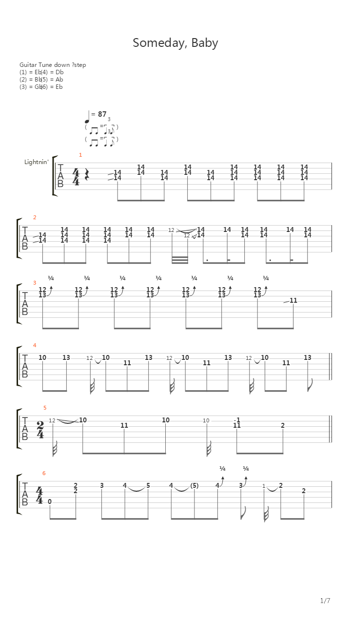 Someday, Baby吉他谱