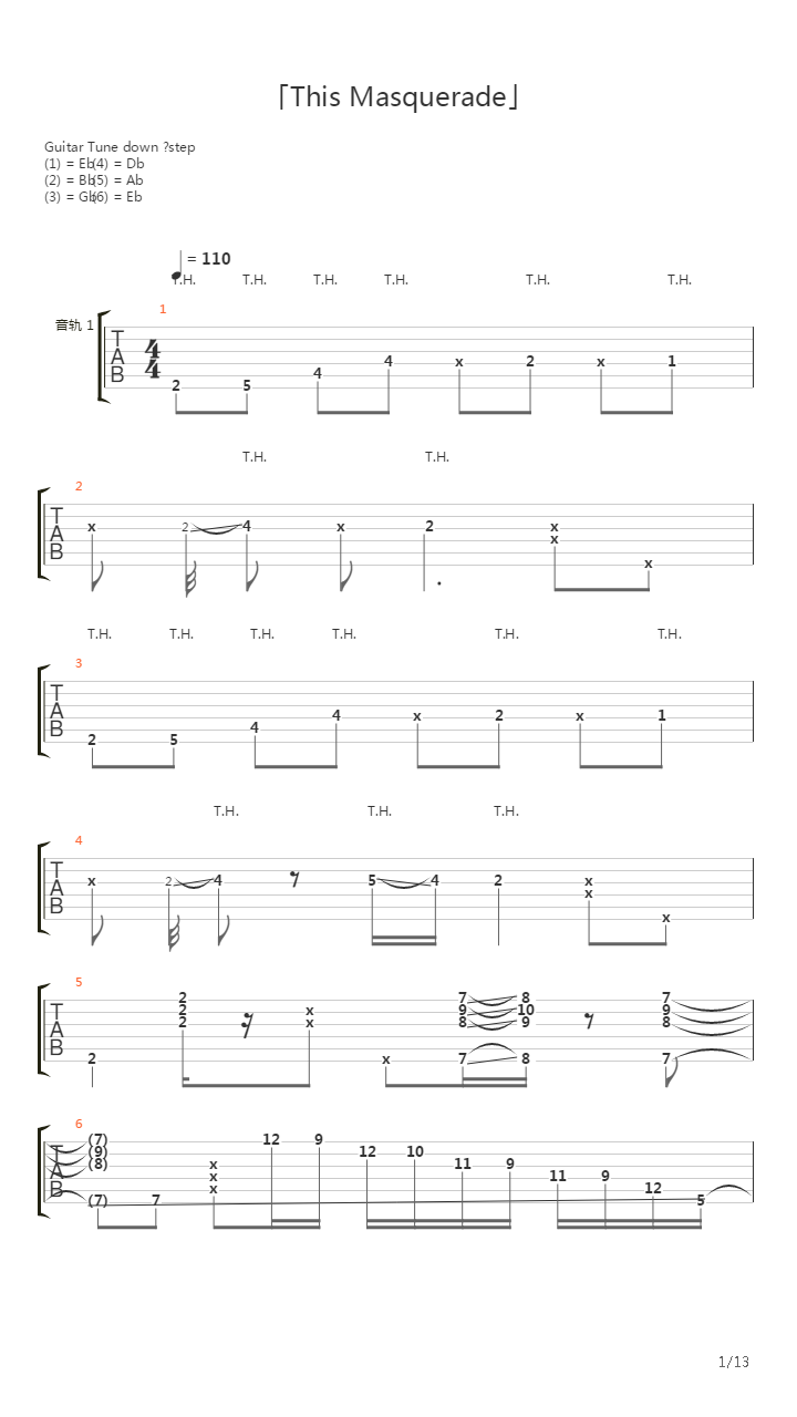This Masquerade吉他谱