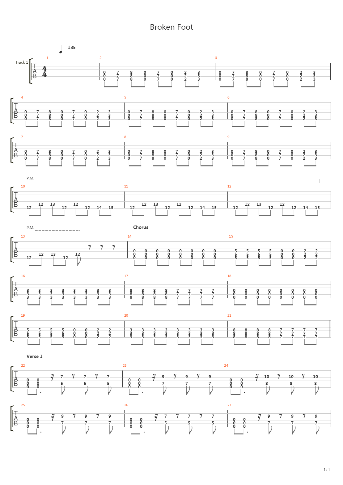 Broken Foot吉他谱